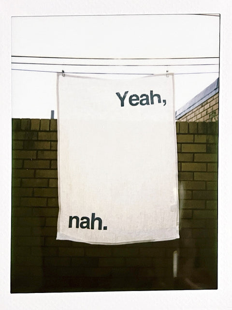 Yeah, Nah tea towel