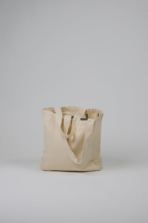 Natural canvas tote front view