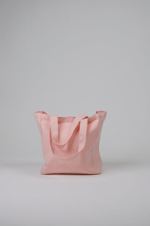 Pink Canvas tote bag front view