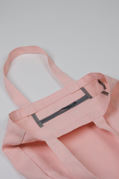 Pink Canvas tote bag inner pocket detail