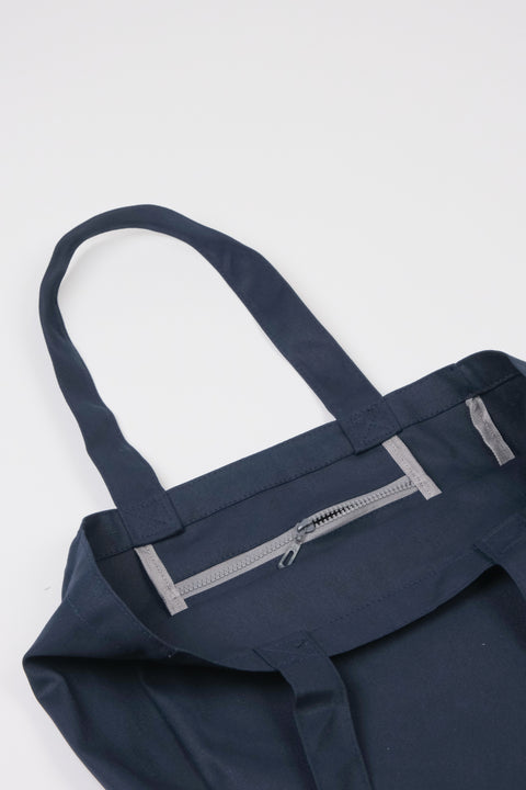 Navy Canvas tote bag inner pocket detail 