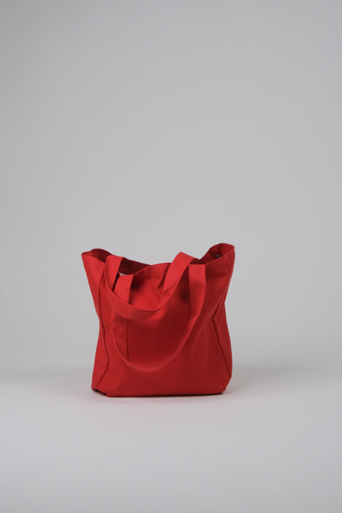Red Canvas tote bag front view
