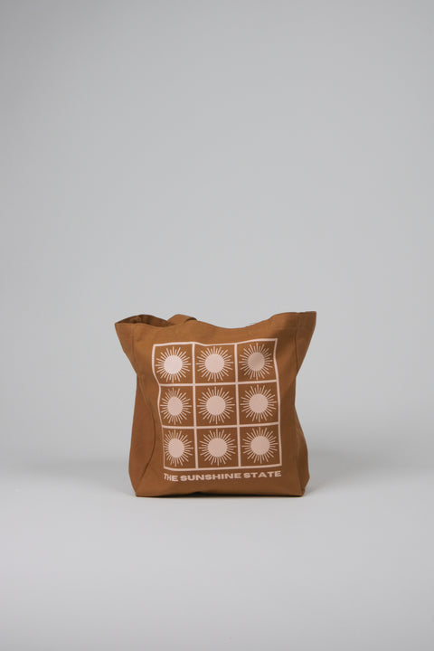 The Sunshine state tan tote bag front view