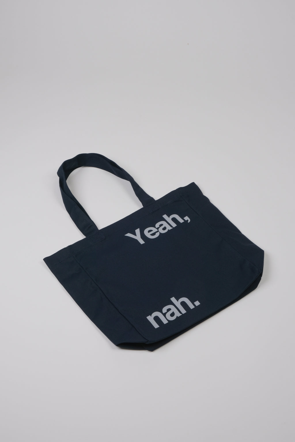Yeah Nah Navy Tote bag flat view